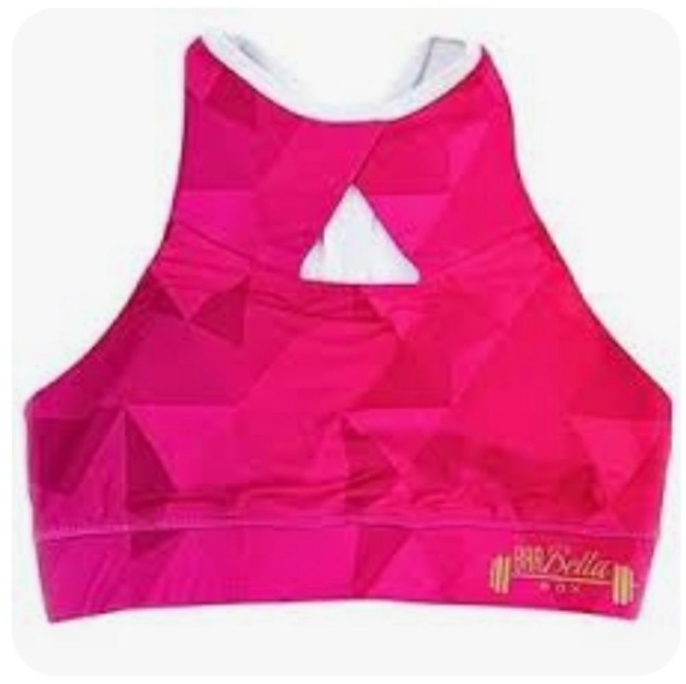 Chestee Sports Bra. Size 10 in pink and white
